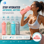 Foldable Silicone Water Bottle – 600ml Collapsible Travel Flask