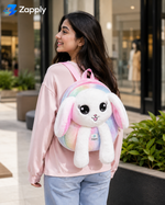 Multicolor Plush Girl's Backpack – Lightweight & Stylish
