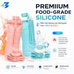 Foldable Silicone Water Bottle – 600ml Collapsible Travel Flask
